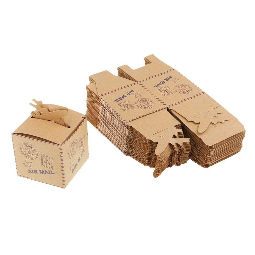 50Pcs European Vintage Airplane Candy Box Wedding Candy Packaging Boxes Gift