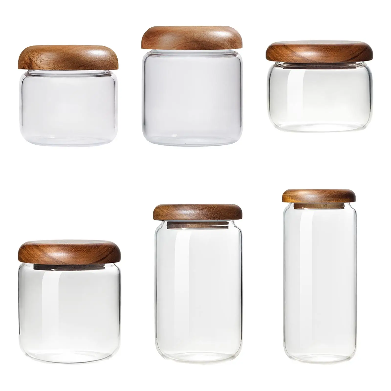Glass Storage Jar with Airtight Lid Seasoning Bottle Countertop Multipurpose Food Container for Candy Cookie Flour Rice