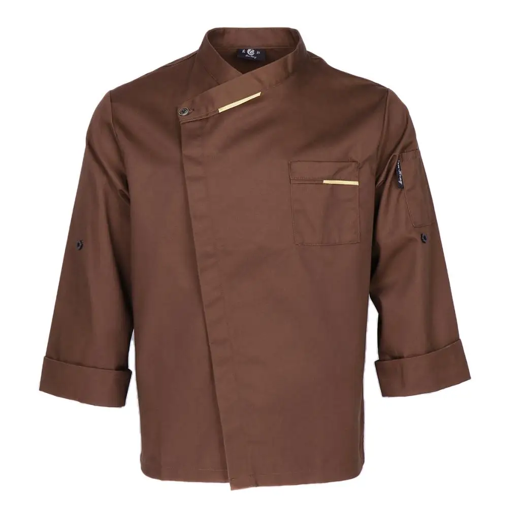 Unisex Chef Jackets Coat Long Sleeves Shirt Waiter Waitress Kitchen Uniforms