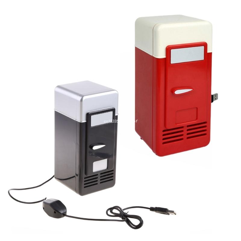 Title 1, USB Mini Fridge Refrigerator with LED Light Fri...