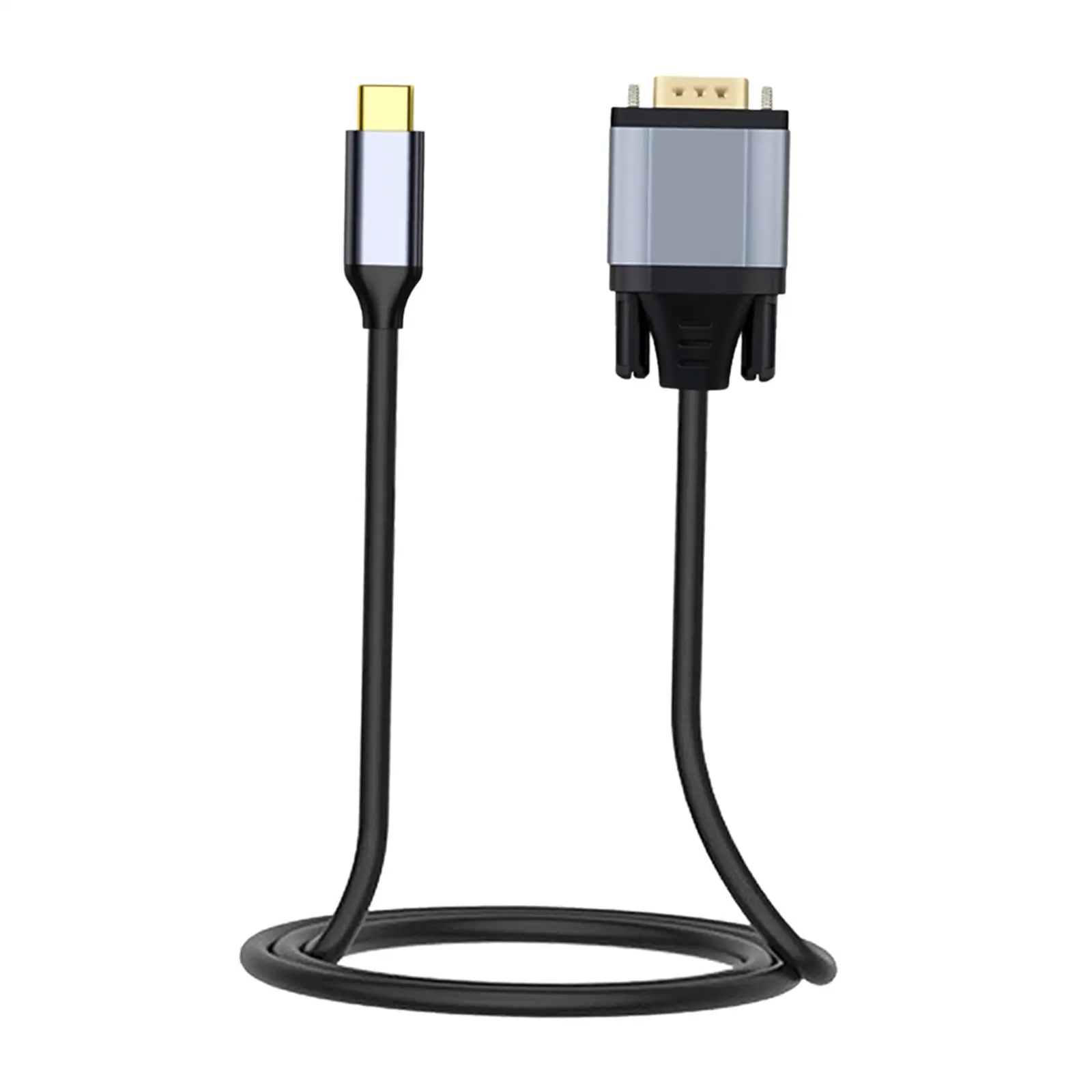 USB3.1 Type C to VGA Adapter Cable 1.8 Plug and Gbps ,Durable 1080P ,Converter for Projector, Screen Monitor