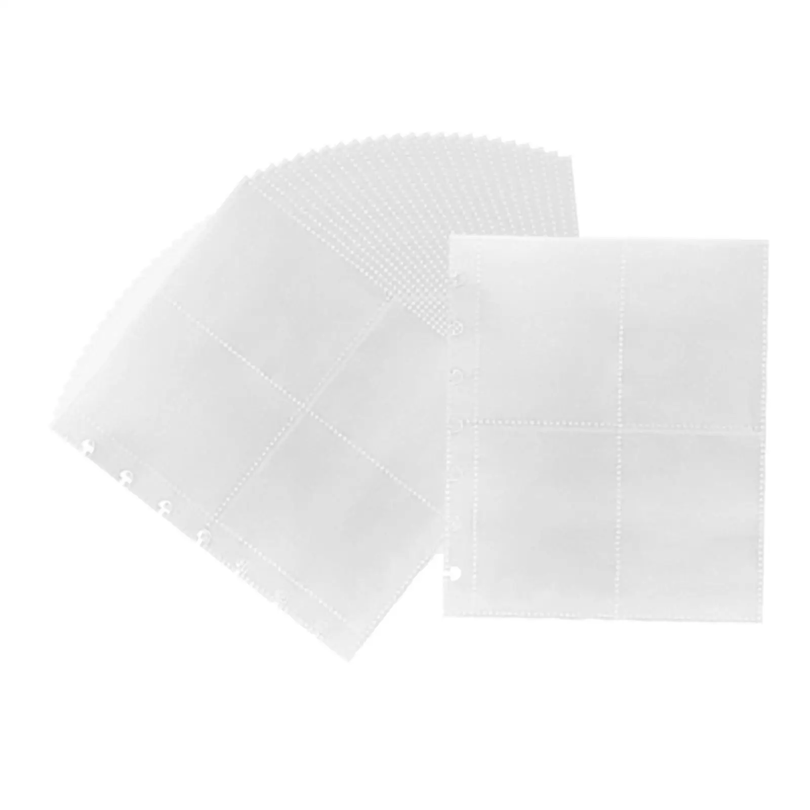 Clear Trading Card Pages Sleeves Protective Cover Card Sleeves Binder Sheets Card Binder Card Sheets Protectors for Game Cards