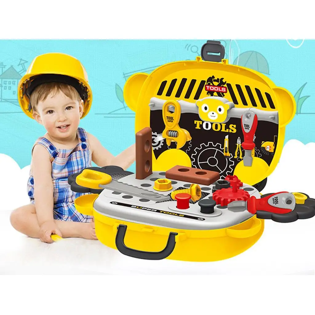 Cute Pretend Box With 14 Pieces Tools, for Little Boys Kids
