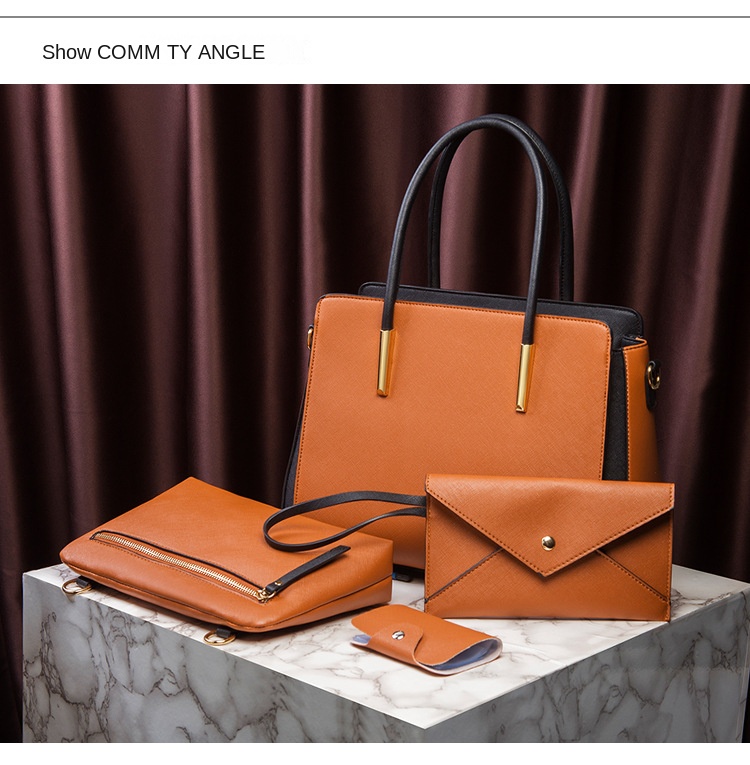Borsa Donna Top Quality Fashion Color Matching Borsa Madre in quattro pezzi Borsa a tracolla fresca, semplice e pratica_voghion.com