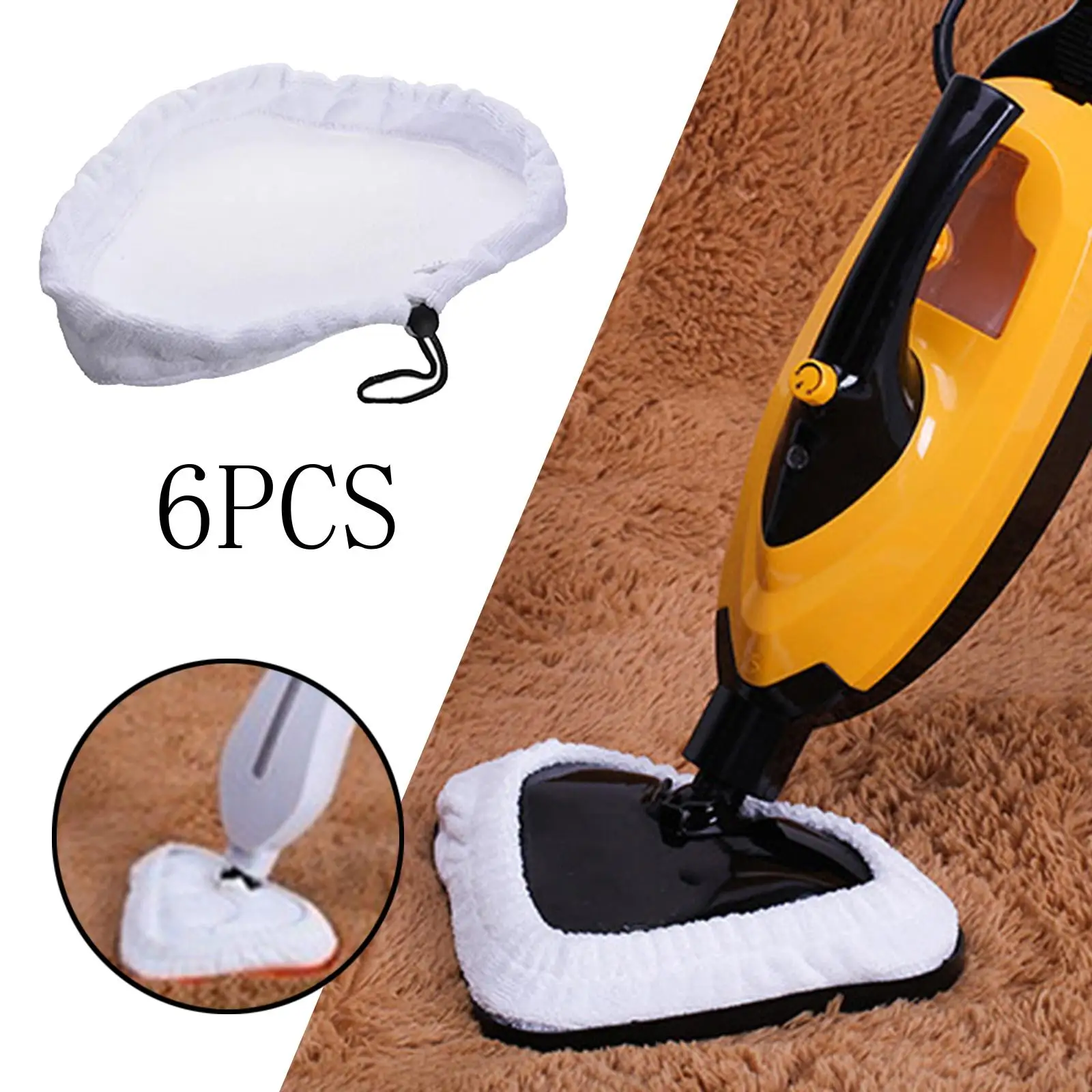 6Pcs Steam Mop Pad Floor Cleaning Pad Washable for X5 S302 S001 Steam Mop