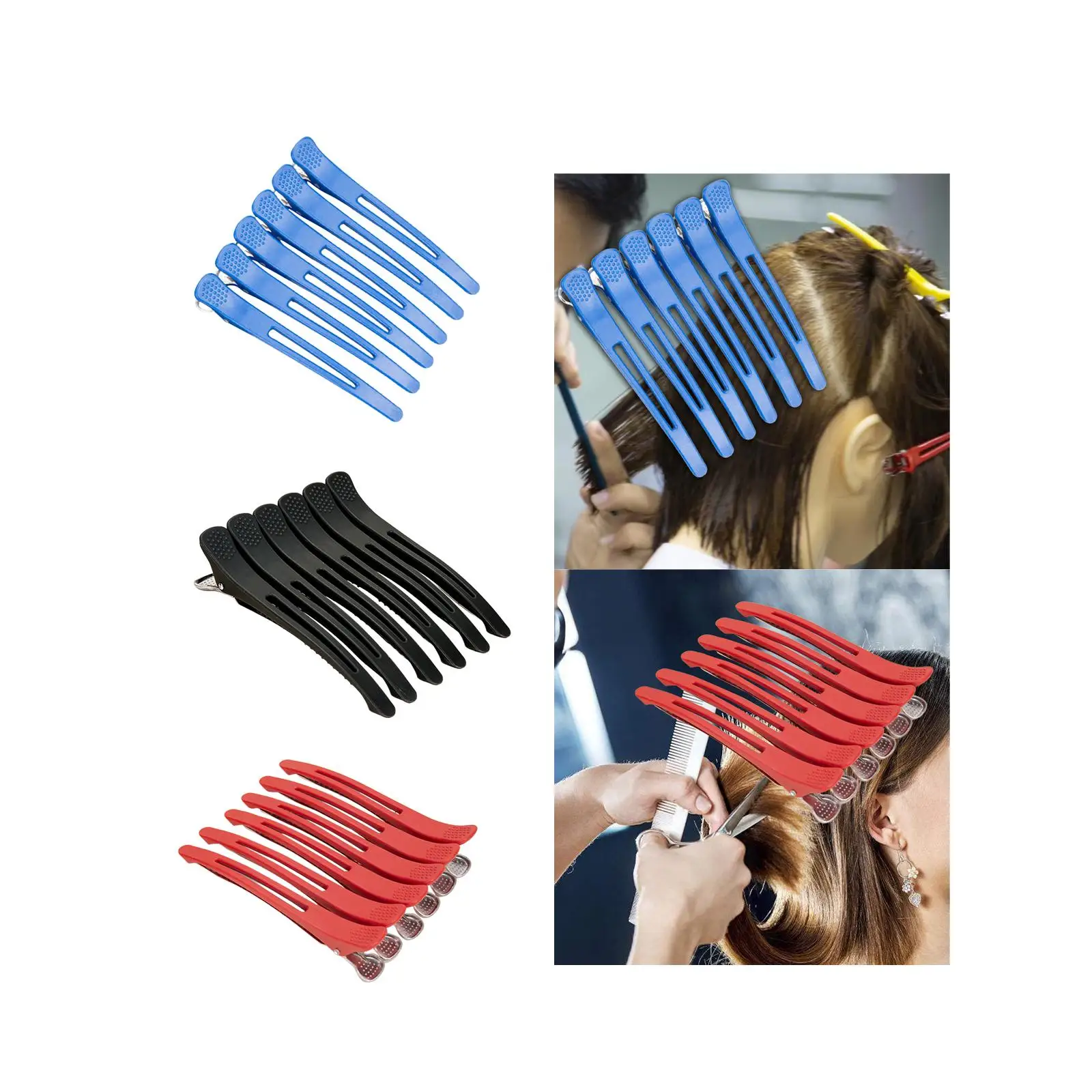 6x Duck Billed Hair Clips Professional Hair Cutting Clips Hair Pins Salon Hair Sectioning Clips for Hairdresser Hair Drying
