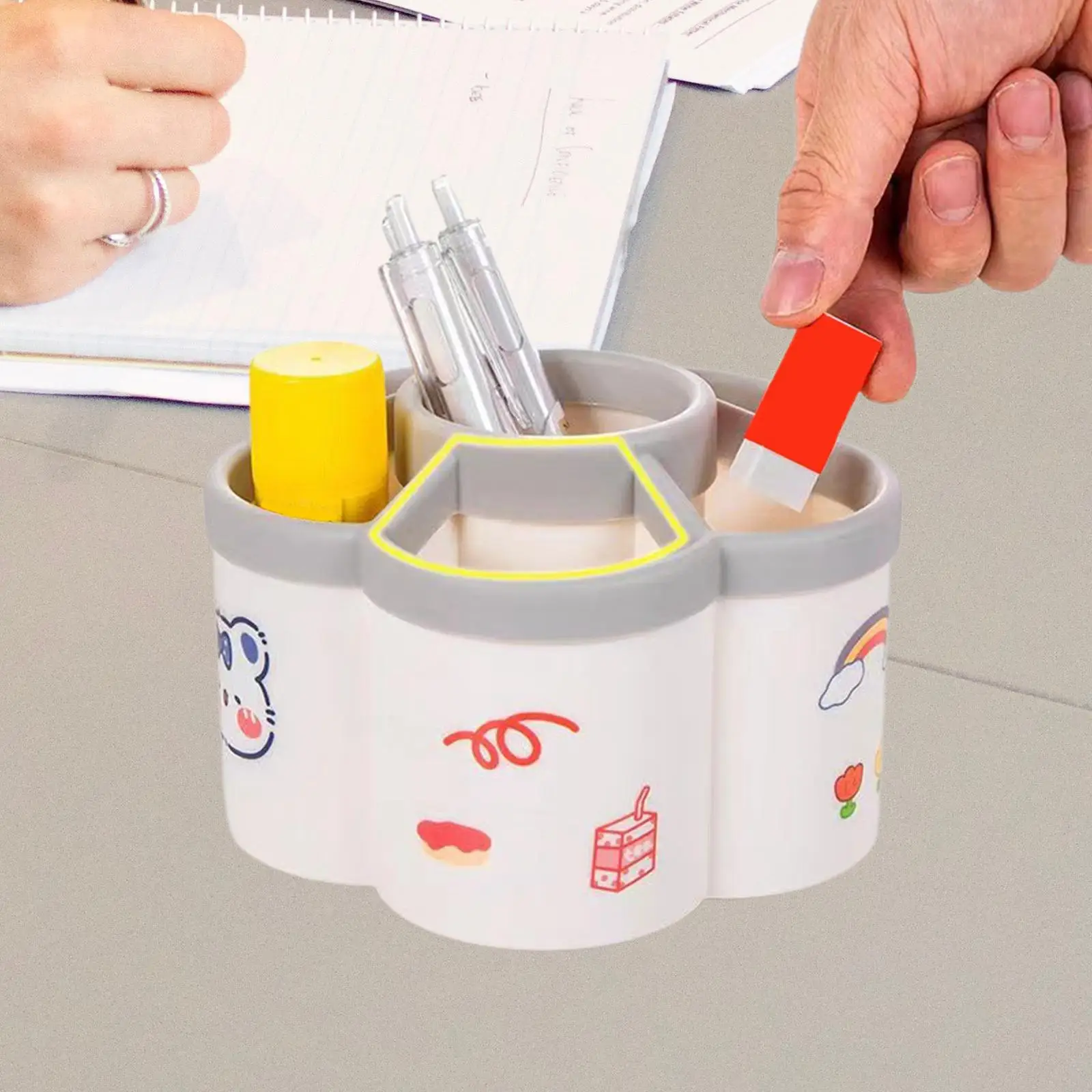 Pen Holder Stationery Supplies Desk Organizer Storage Rack Pencil Cup Makeup Brush Holder for Desk Dorm Home School Countertop