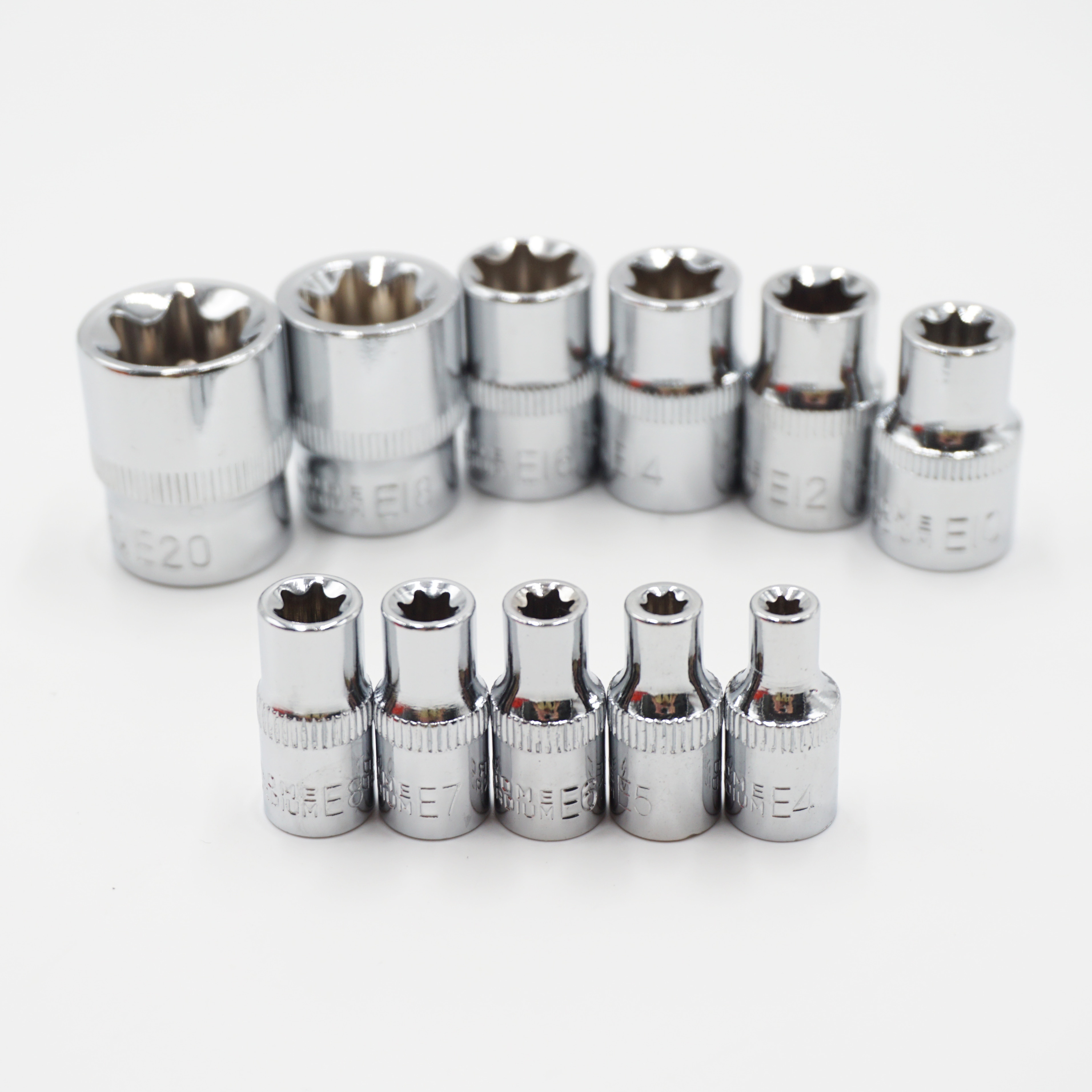 Title 13, 11Pcs 1/4" 3/8" Star Socket Set Femal E Type S...