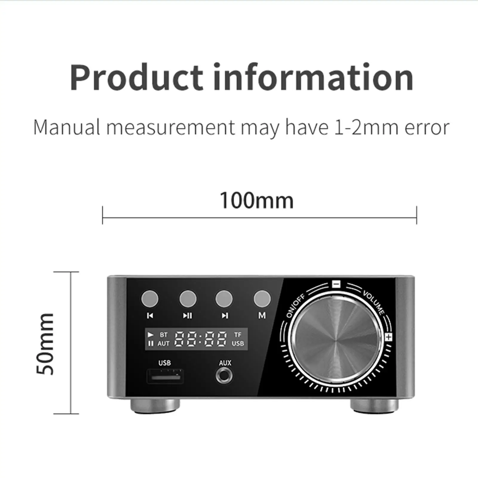 Mini Amplifier USB AUX BT TF Aut Sound Amplifier Speaker Amplifier 2.0 Channel for Car Home Bar Party MP3 with Power Adapter EUR