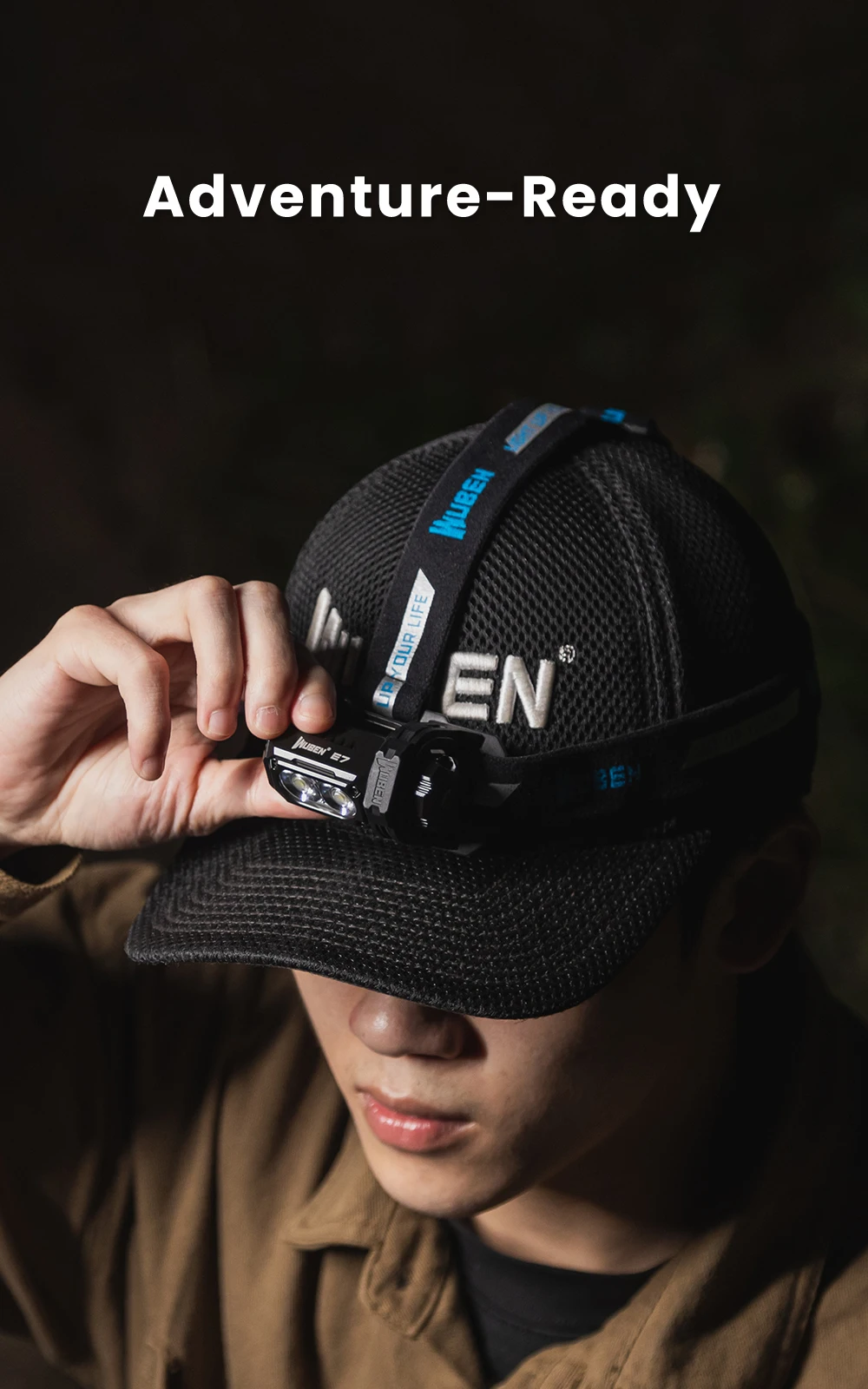 Wuben E7 1800Lumens Ultra-Compact and Lightweight Headlamp&Flashlight Recheargeable Troch Light(Black Cold White:5000K)