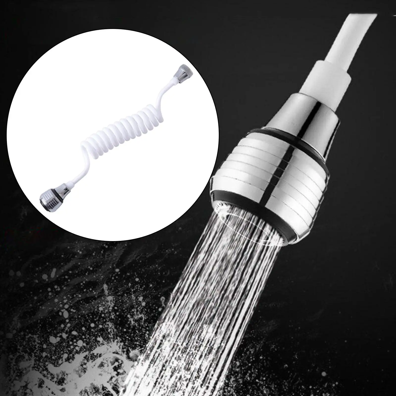 Faucet Sprayer Stretchable Flexible Attachment Faucet Extension Tubes for Kitchen Sink Salon Outdoor Bathtub Hair Washing