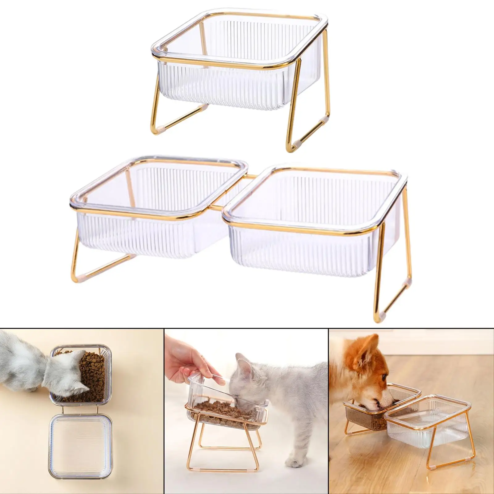 Detachable Pets Dogs Cat Raised Elevated Bowl Feeder Nonslip Pets Supplies