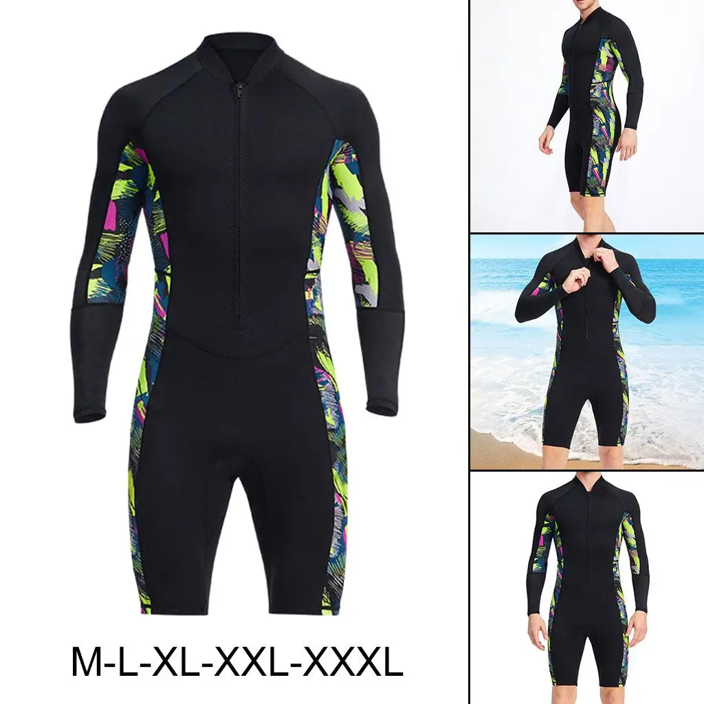 Men 1.5mm Wetsuit Shorty Premium Neoprene Jumpsuit for Surfing Kayaking
