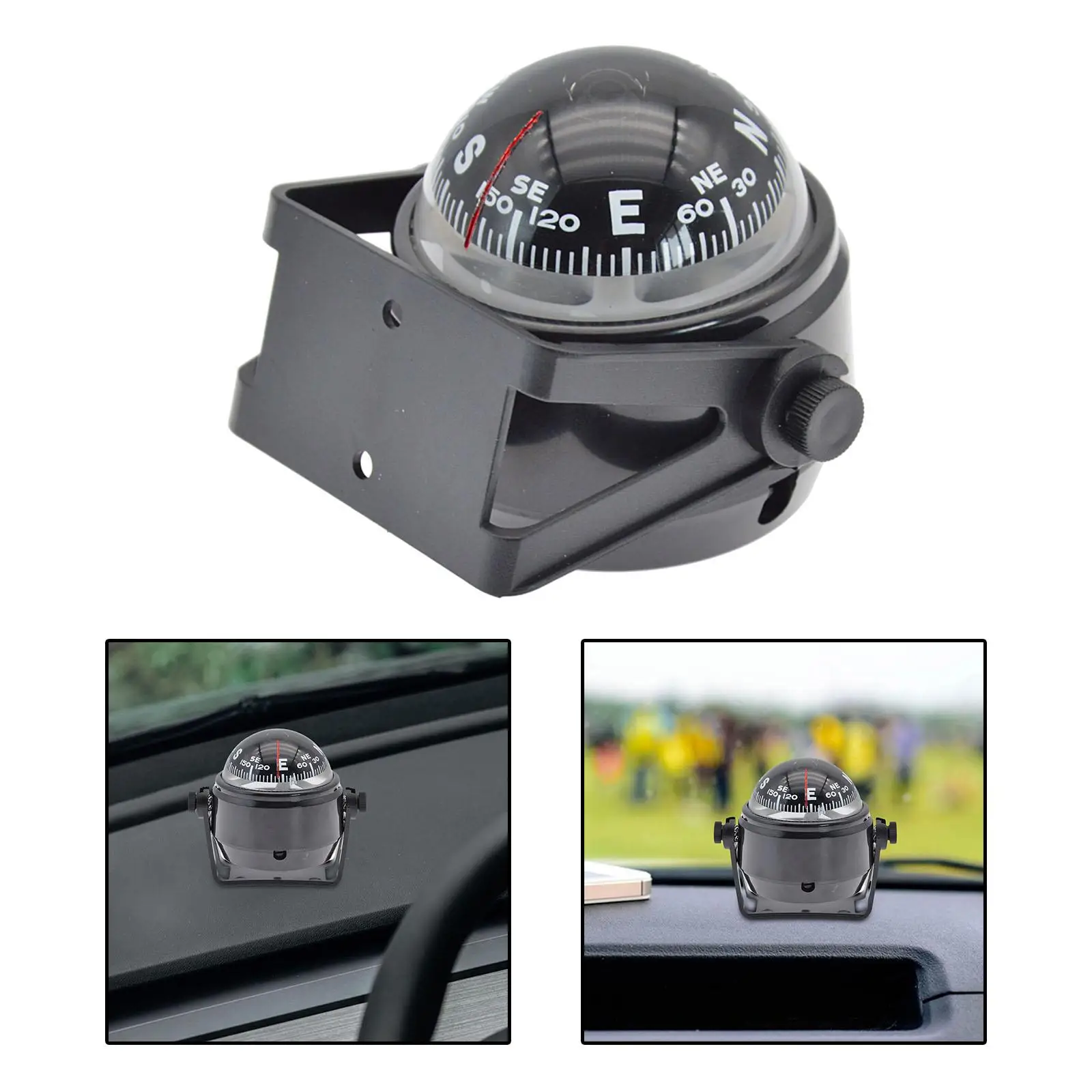 Car Compass Ball Adhesive Navigation Direction Guide for Marine Boat
