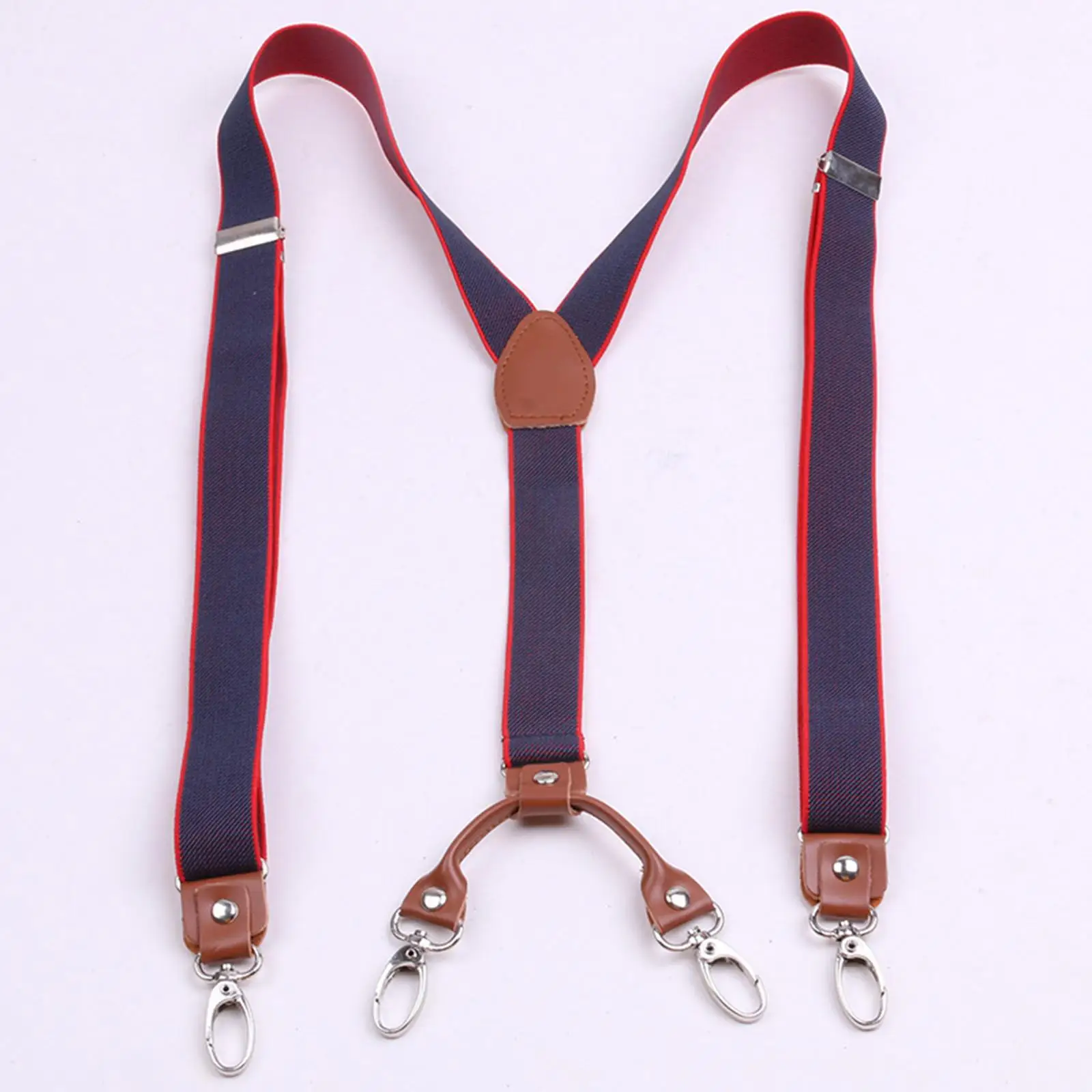 Suspenders for Men with 4 Swivel Hooks Y Back Construction Heavy Duty Belt Loops Elastic Adjustable Pants Braces for Work Casual