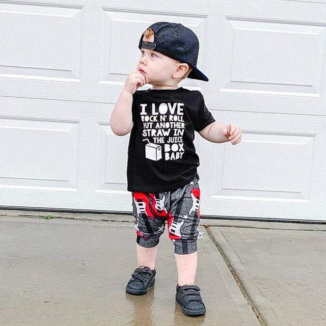 Calsunbaby Infant Toddler Boy Baseball Outfit Letter Pullover T Shirt Top  Baseball Print Jogger Shorts 2Pcs Cute Summer Clothes 