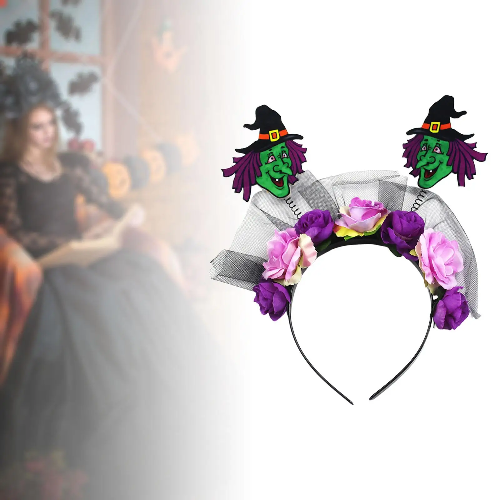 Halloween Headband Cosplay Flower Hairband for Role Play Birthday Masquerade