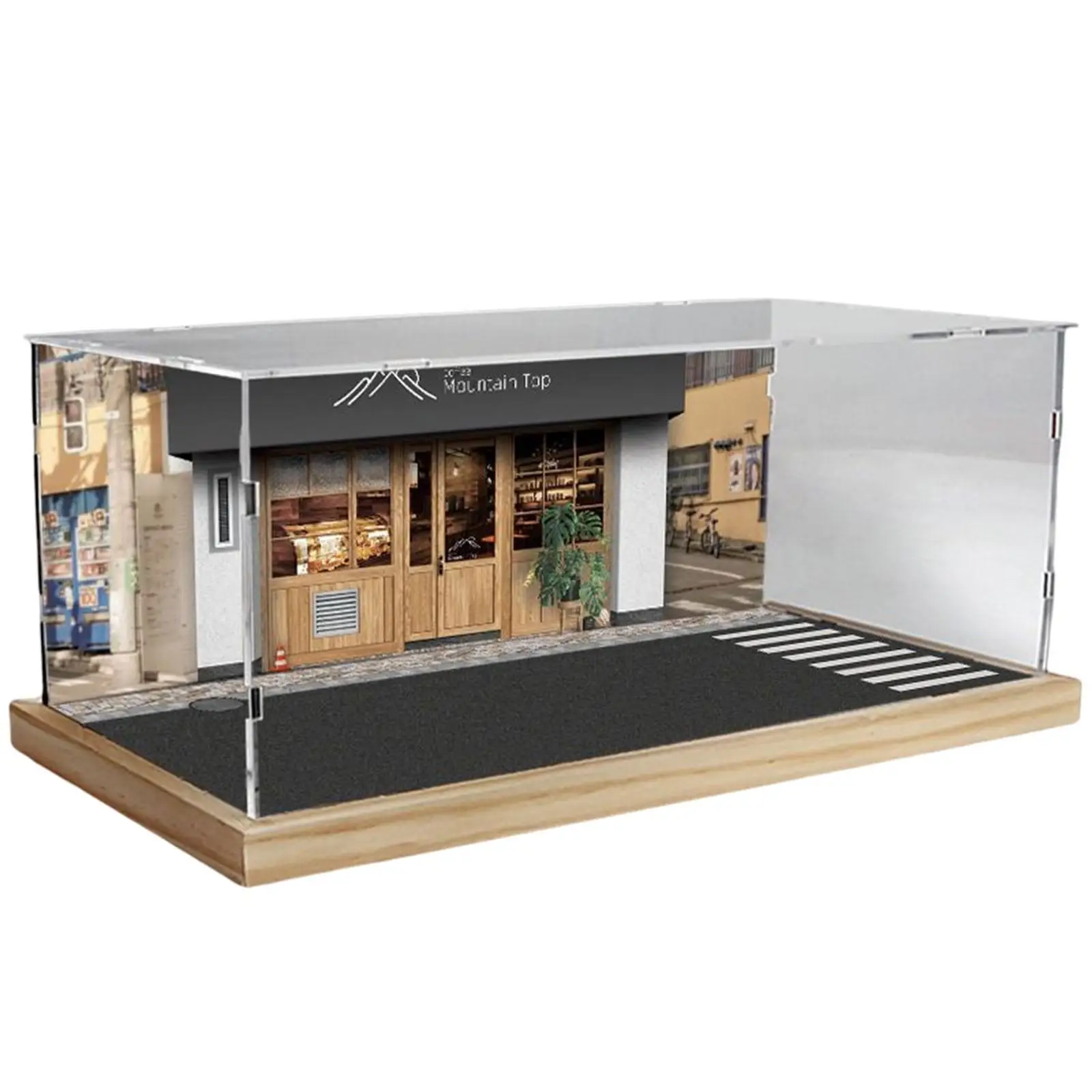 Japanese Street Scene 1/32 Scale Parking Lot Display Case for Vehicle Car