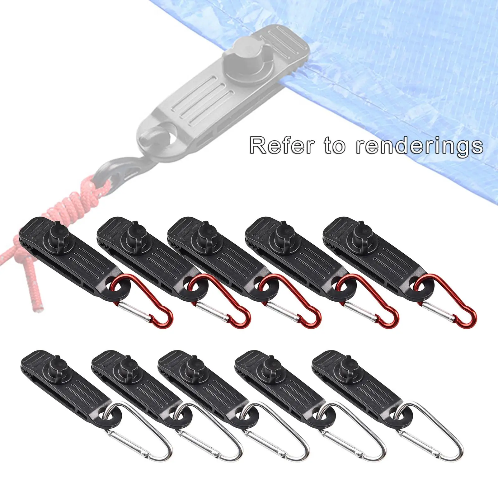 10Pcs Durable Tent Snaps Clamp Awning Fasteners Car Cover Tighten Tarp Clips