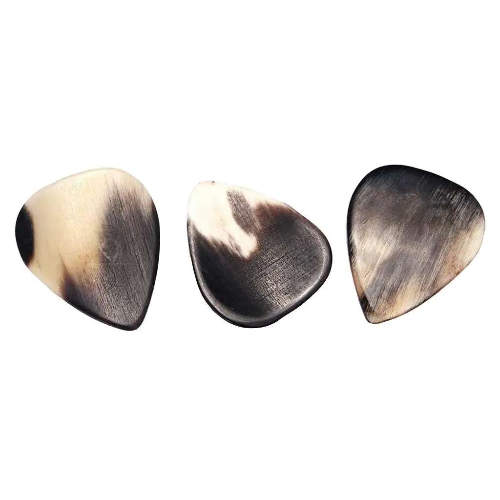 3pcs Buffalo Horn Folk Guitar Pick Set for Acoustic Guitar Accessories