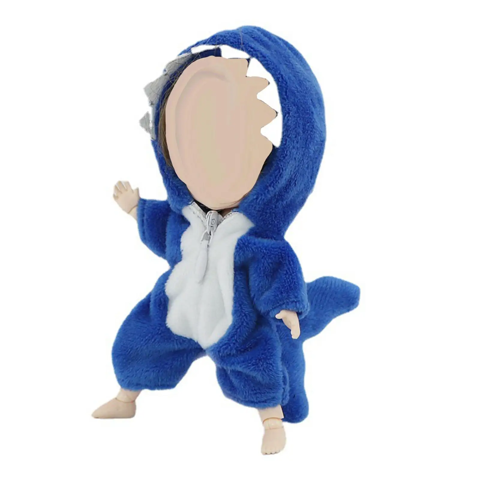 Cute Doll Clothes Shark Bodysuit Cosplay Costume for 1:12 Doll Accessories