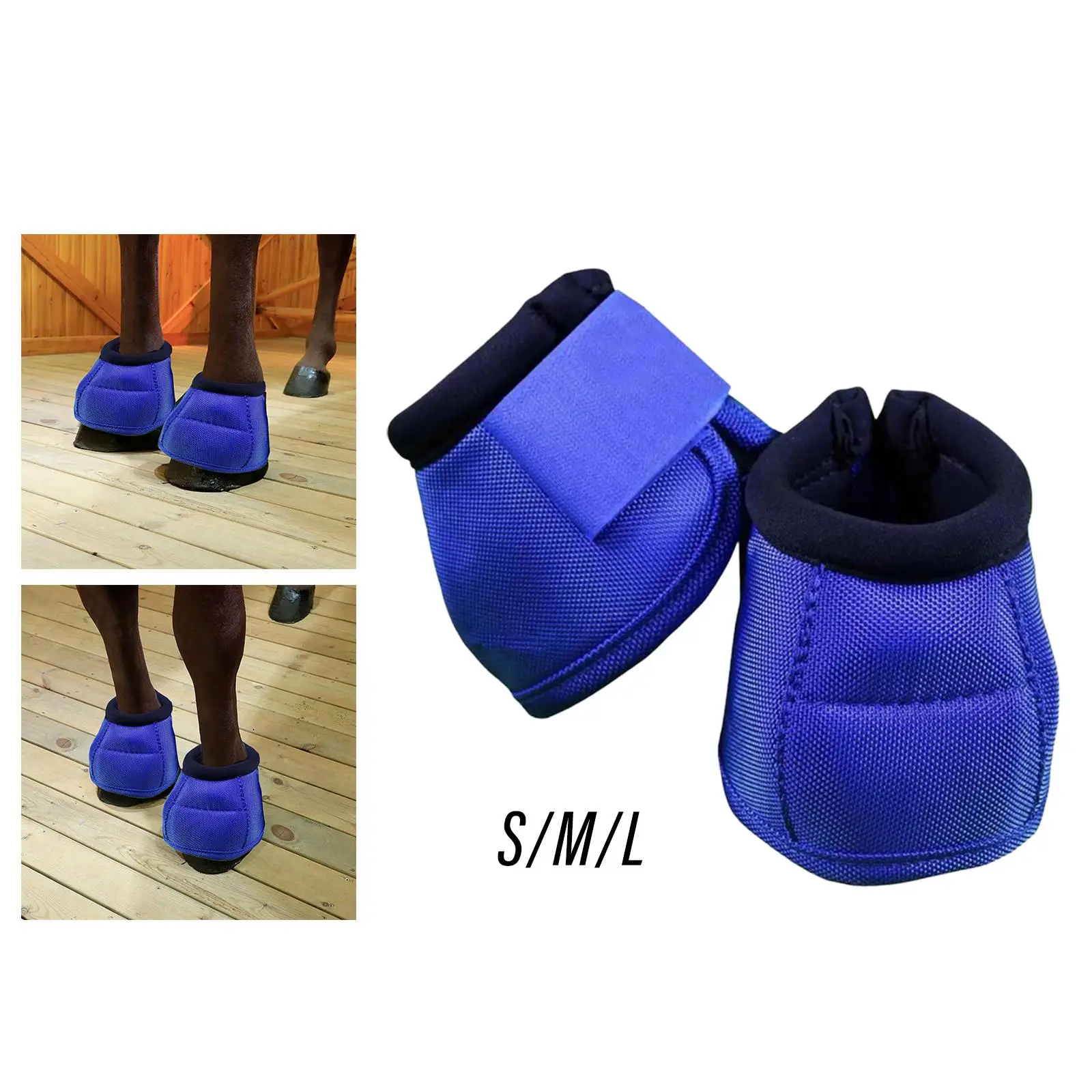 Comfortable 1 Pair Horses Bell Boots with Closure Overreach Boots for Sports Horses