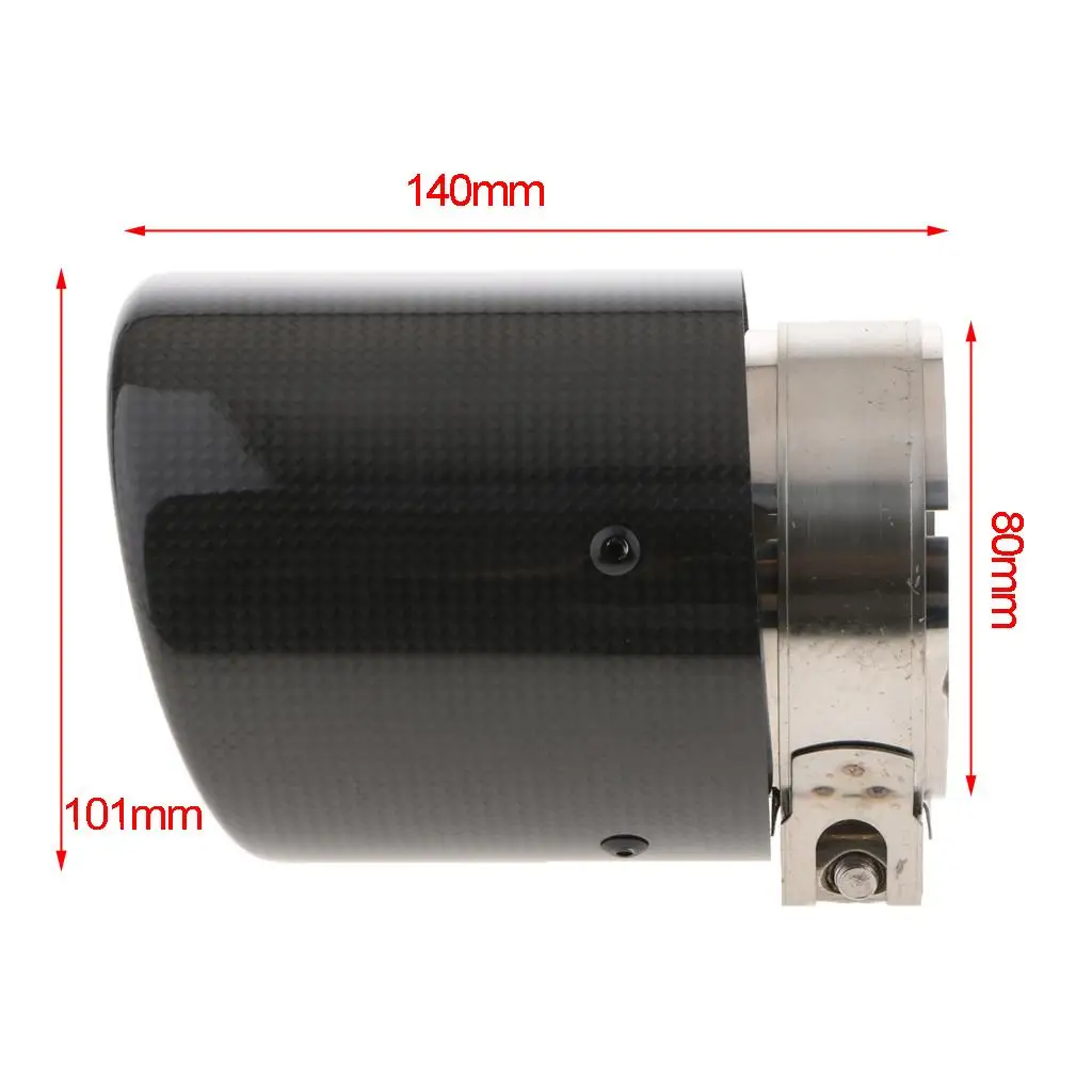 80mm Inlet 101mm Outlet Carbon Fiber Car Exhaust  Tail 