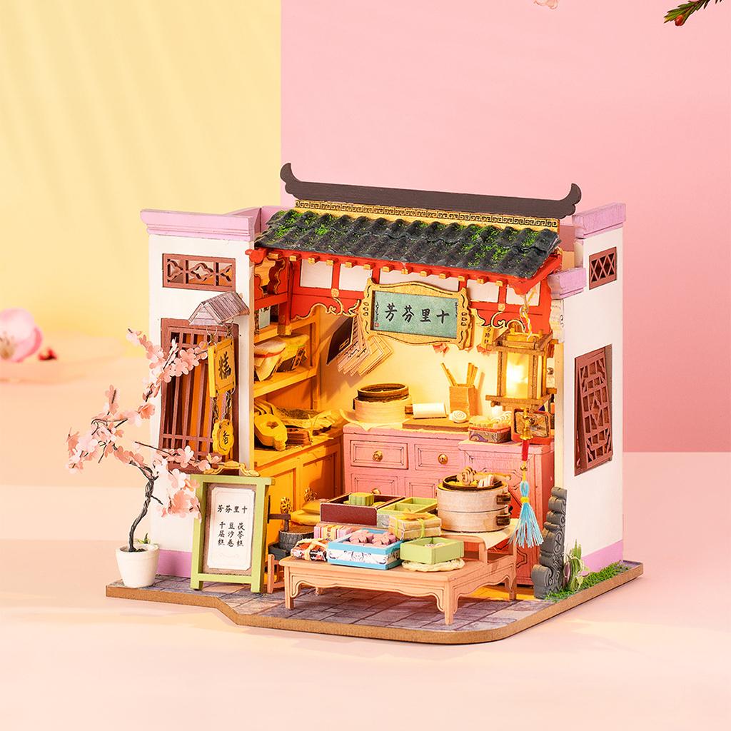 DIY Handcraft Miniature Dollhouse Creative Room with Realistic Furniture Kit House Wooden Creative Shop 3D Puzzles for Girls