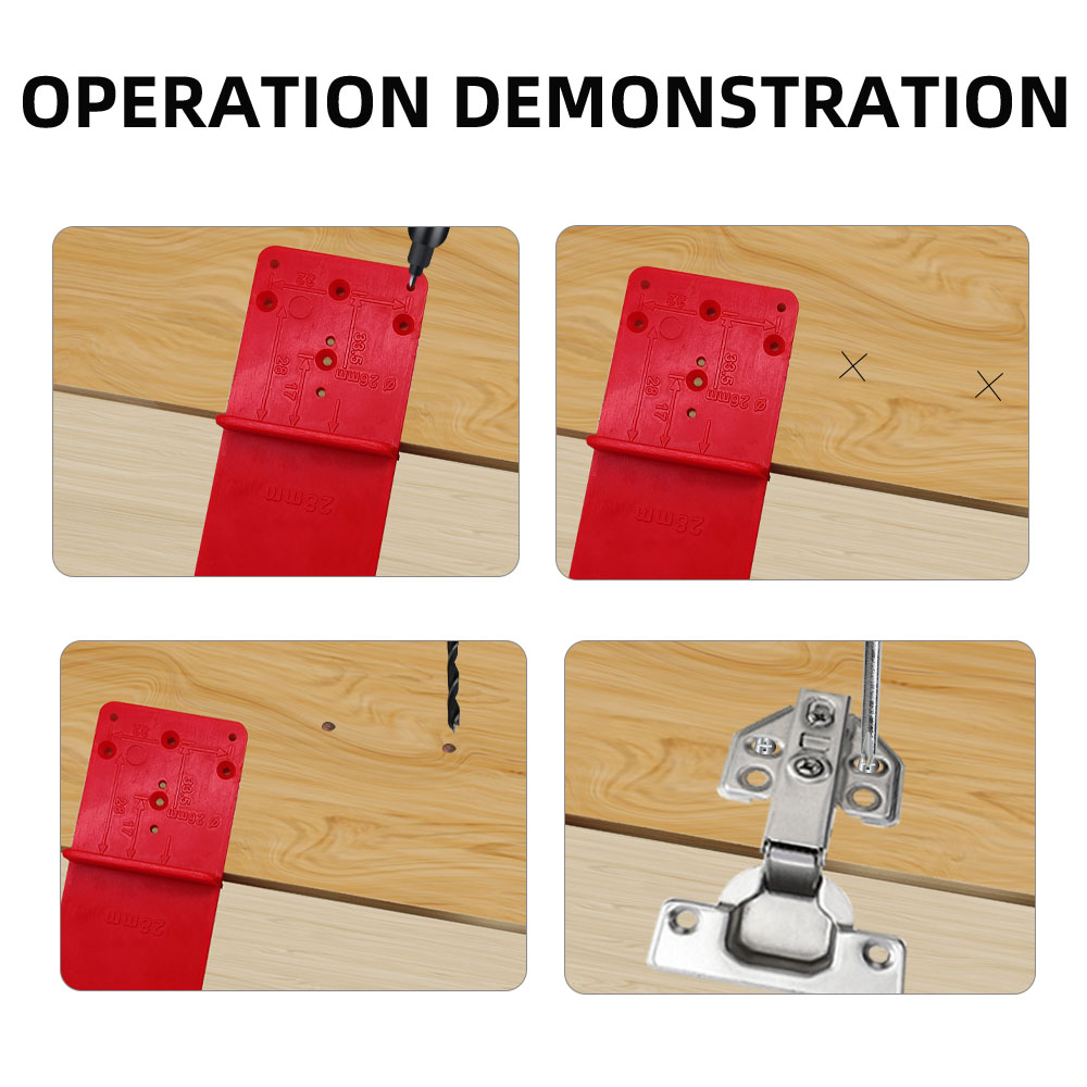Scharnier Loch Bohren Guide Positionierung Mark Vorlage 26/35/40mm Hing Installation Jig Tür Schrank Scharnier Loch locator Holzbearbeitung – Detail 9