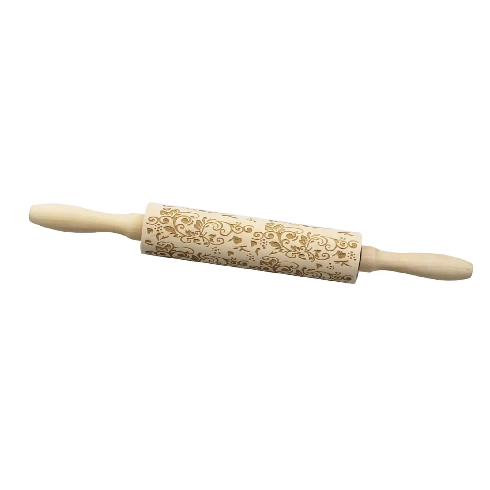 Wooden Rolling Pin Engraved Embossing Rolling Pin for Baking Pastry Pancakes