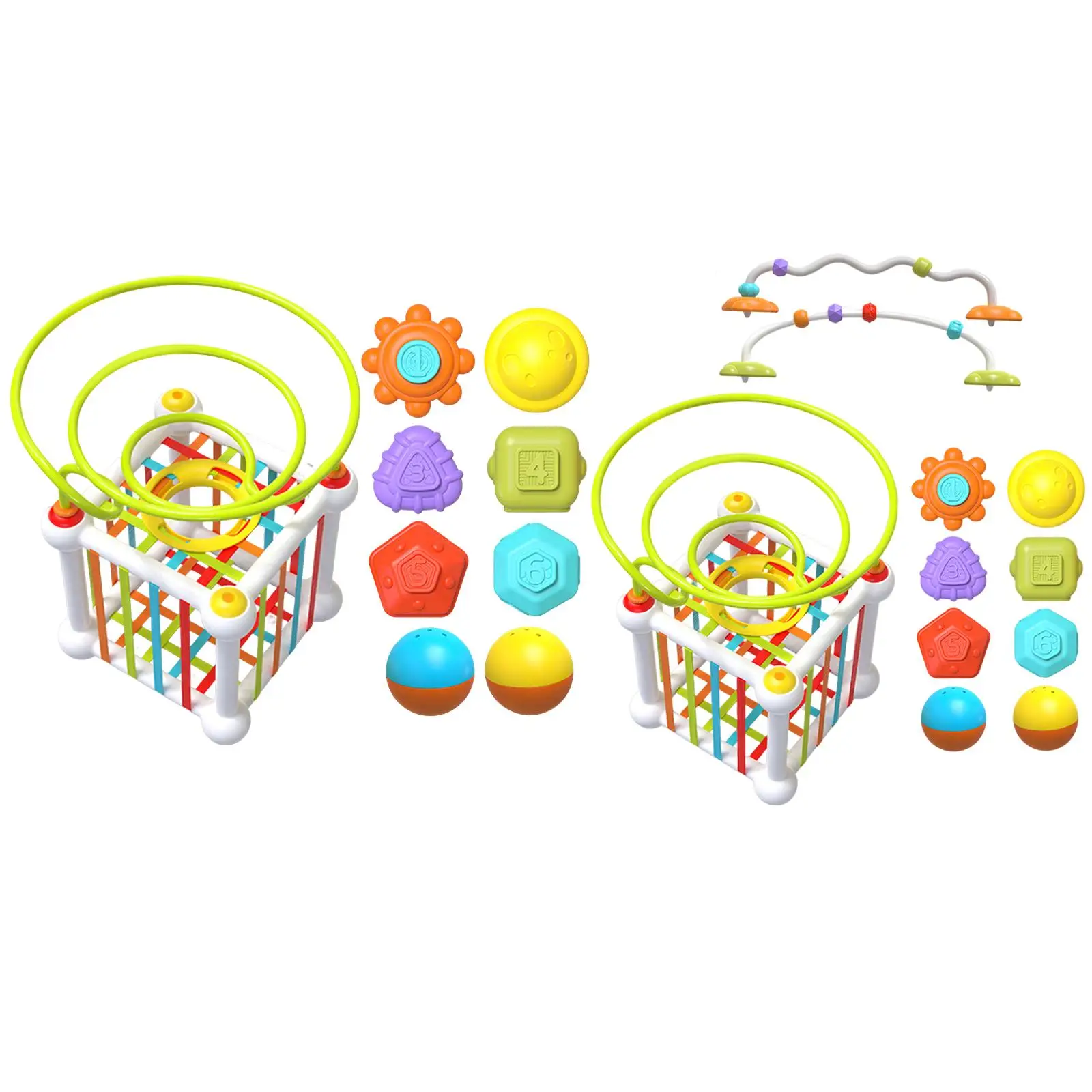 Toddlers Shape Sorter Toys Textured Balls Sorting Games Sensory Cube Shape Blocks for Activity Sensory Exploration Imagination