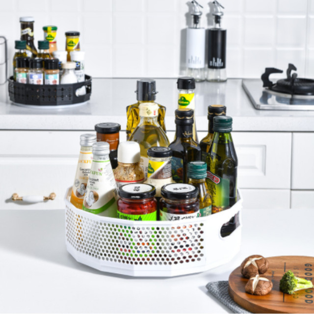 Organizador Giratorio Para Nevera Y Despensa - Plato Giratorio 360° Transparente Para Especias Y Tarros