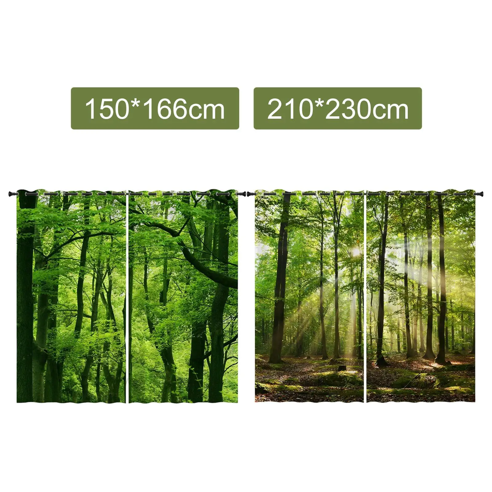 Forest Tree Landscape Window Curtains Thermal Insulated Darkening Draperies