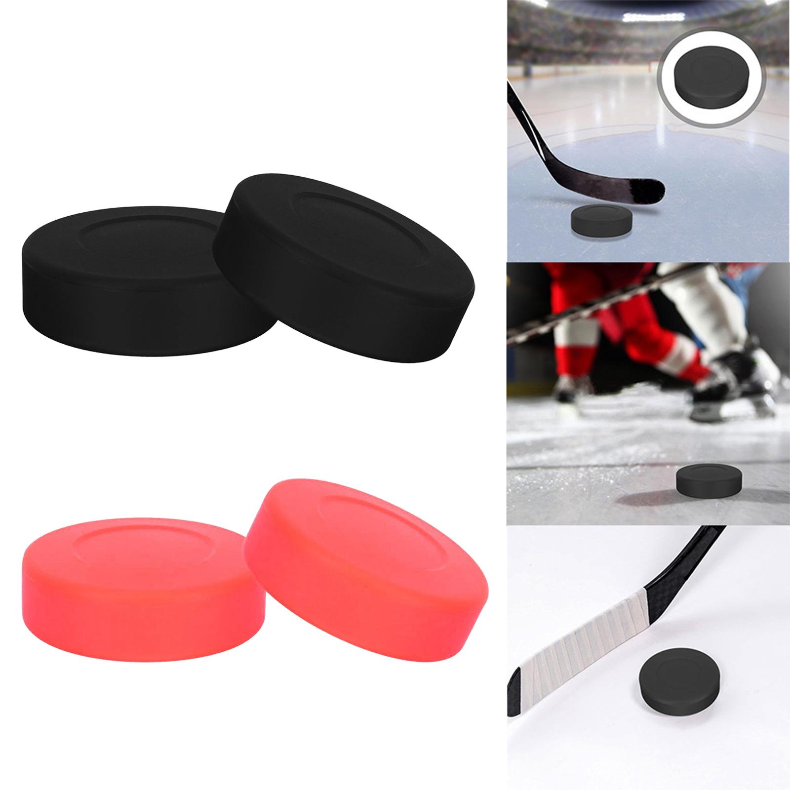 2 Pieces Ice Hockey Puck Multipurpose Smooth Sturdy Wear Resistant Hockey Ball for Starters Professionals Kids Training