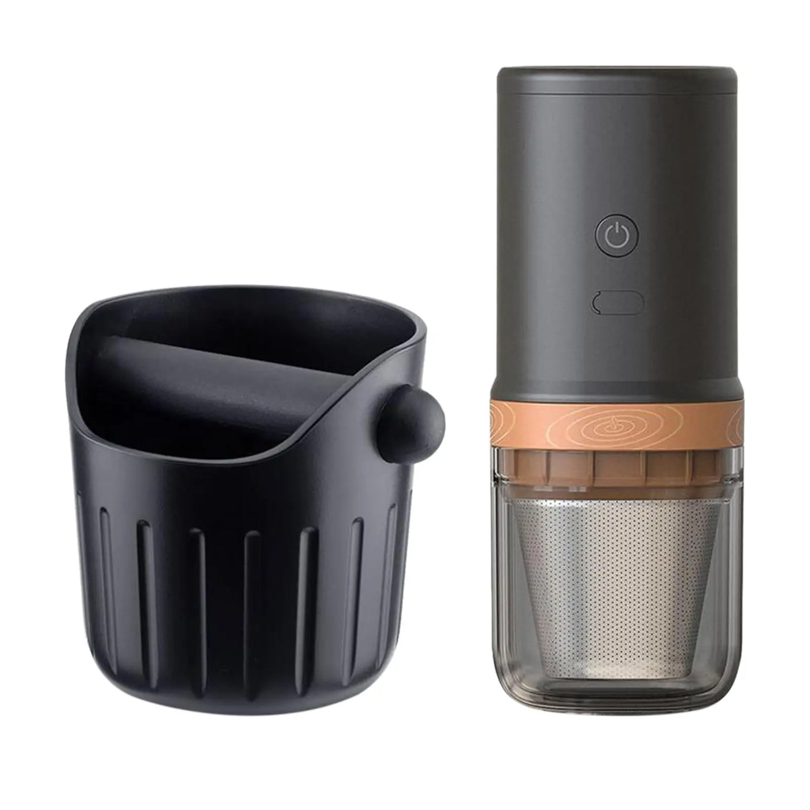 Portable Electric Coffee Grinder with Coffee Equipment Slag Bucket Small Coffee Bean Grinder for Office Travel Outdoor