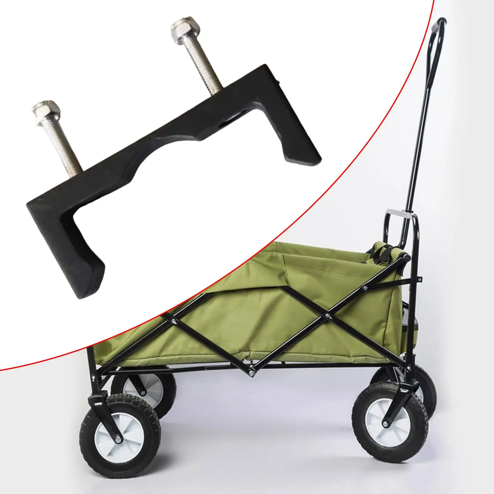 Folding Utility Wagon Pull Push Handle Fixed Buckle Collapsible Wagon Cart Pull Push Handle Fixed Buckle for Garden Outdoor