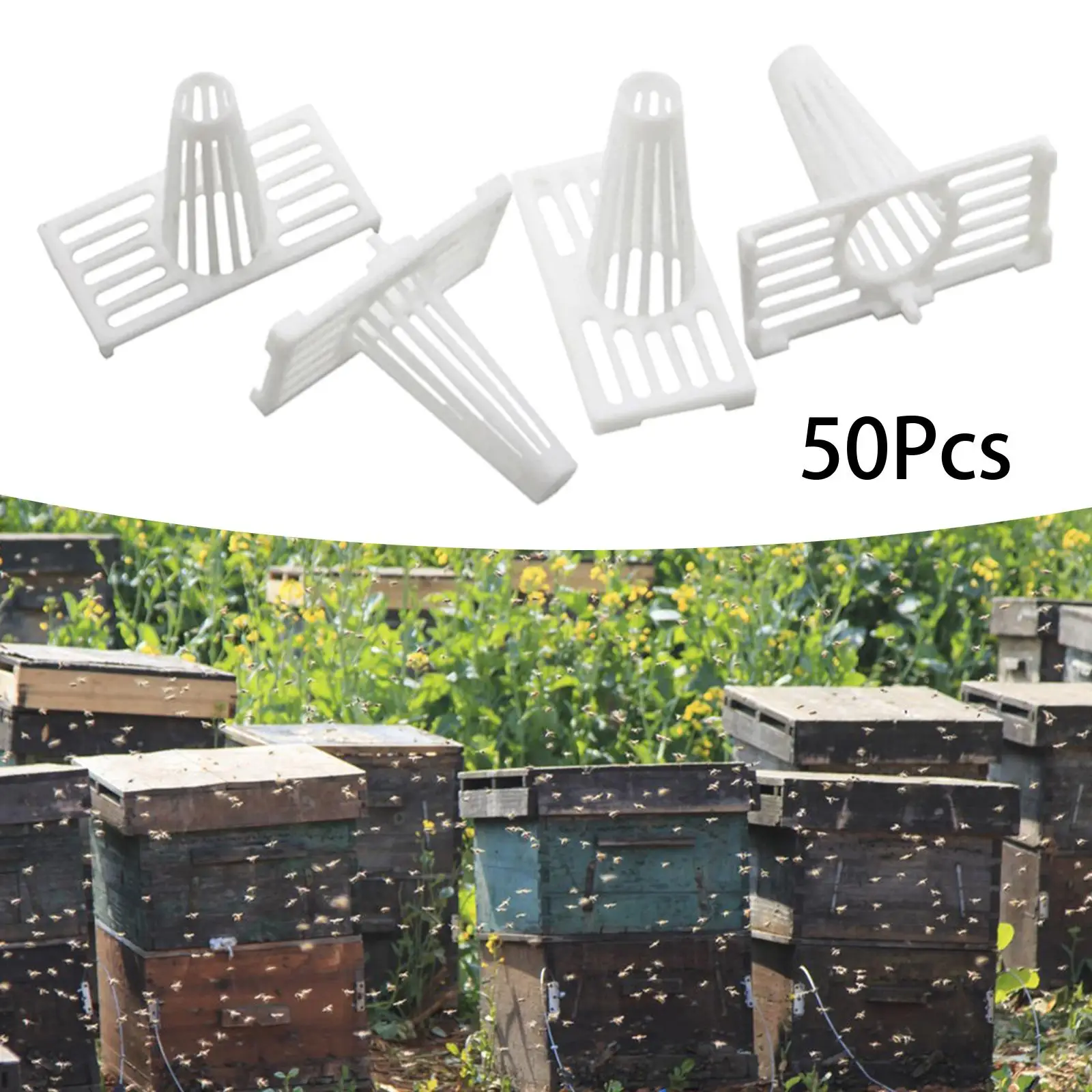 50x Bee Hive Frame Nest Gate Reusable Sturdy Spacing Bee Frames Farm Outdoor Beekeepers Tool Beehive Home Portable Anti Run