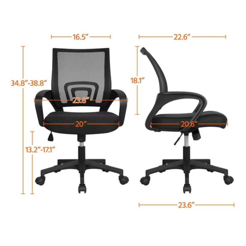 Description Picture 4 of itemSmile Mart Adjustable Mid Back Mesh Swivel Office Chair with Armrests, Black gaming chair  computer chair  office chair