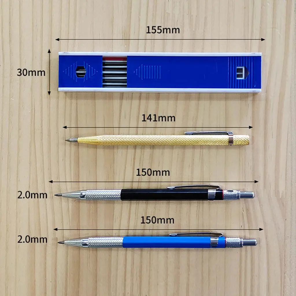 Carpenter Pencil Set Built-In Sharpener Woodworker Tool for Architect Glass