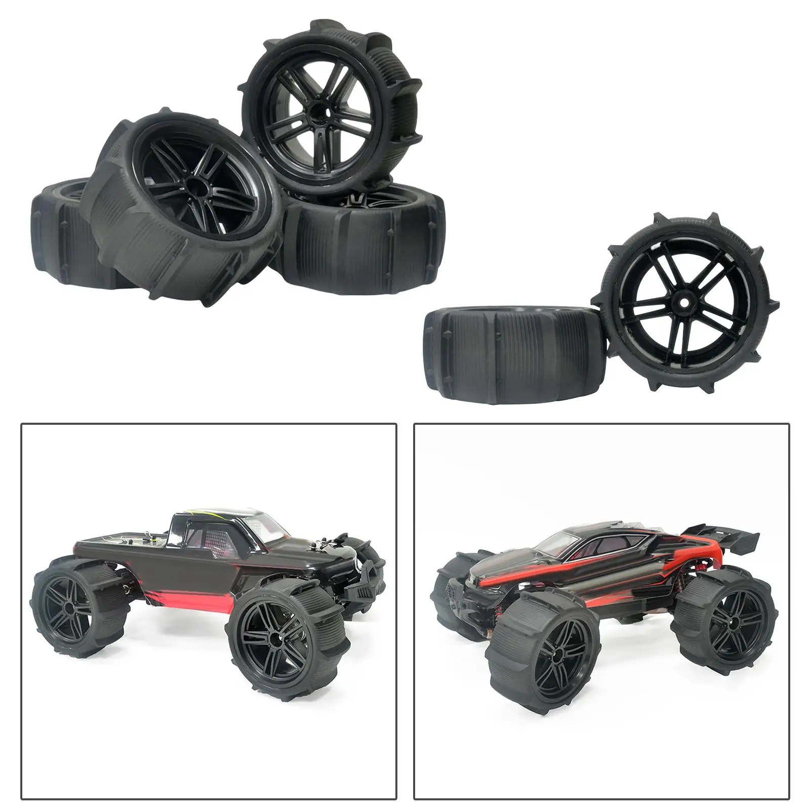 1:10 Scale RC Sand Wheel Tires Replaces Upgrade Parts for DIY Parts Crawler