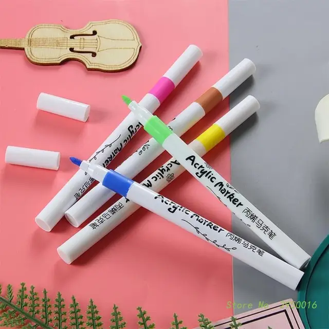 12/24 Colors Acrylic Paint Markers Pens Set Journal Planner Pens  Water-based Drawing Pens Coloring Pens Office School Supplies - Art Markers  - AliExpress