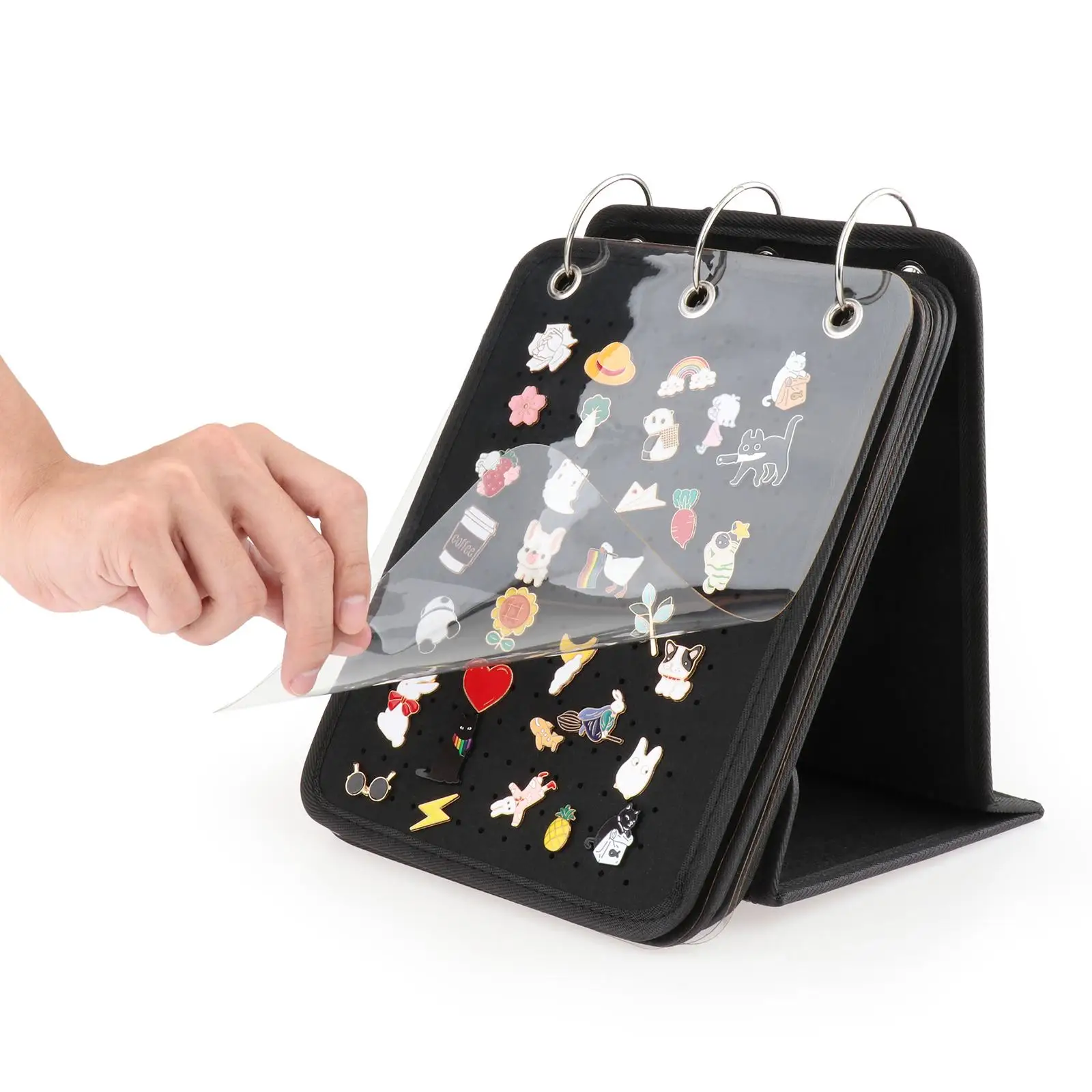 Pin Display Binder Stand Stable Portable Brooch Storage Display Stand for Desktop Women Countertop Dressing Table Birthday Gift