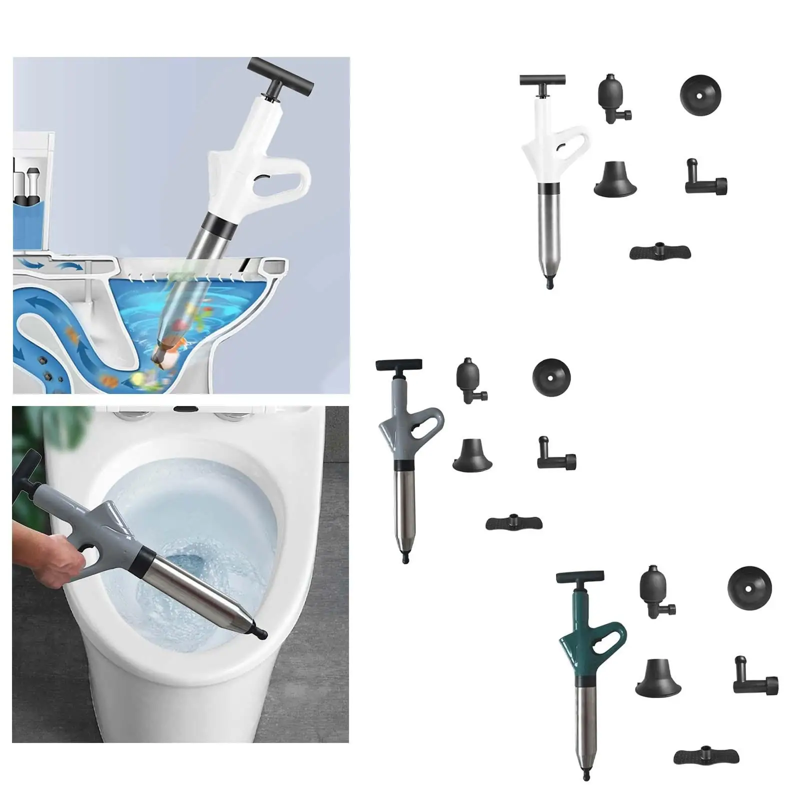 Toilet Plunger Manual Sink Plungers for Washbasin Clogged Toilet Bathtub