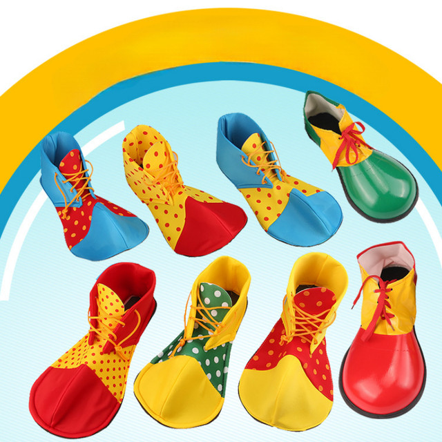 Paio Di Scarpe Da Pagliaccio In Tessuto Scarpe Da Clown Forniture Taglia Unica Per Adulti Per Festa Di Halloween Pagliaccio Accessori Per Costume Cosplay Puntelli Carnevali, Halloween, Ecc - 2