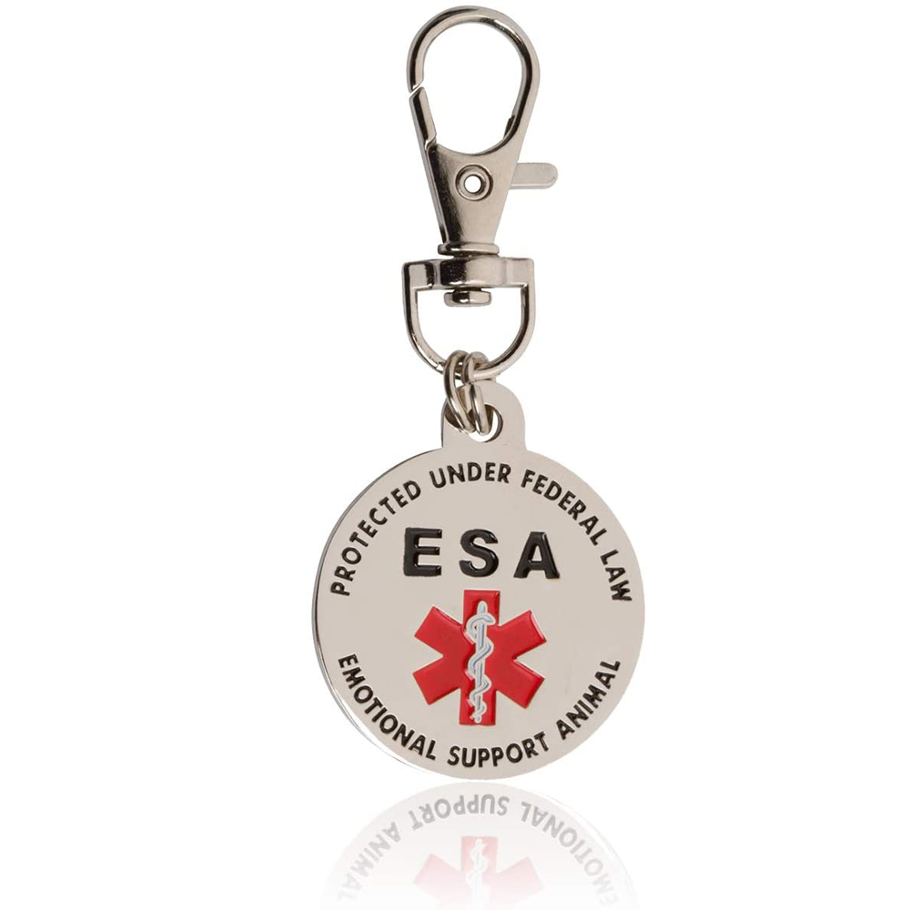 Emotionale Unterstützung Tier (ESA) rot Medical Alert Symbol und Geschützt Durch Bundesgesetz ID Tag Hummer Keychain oder Keyring Geschenke – Detail 6