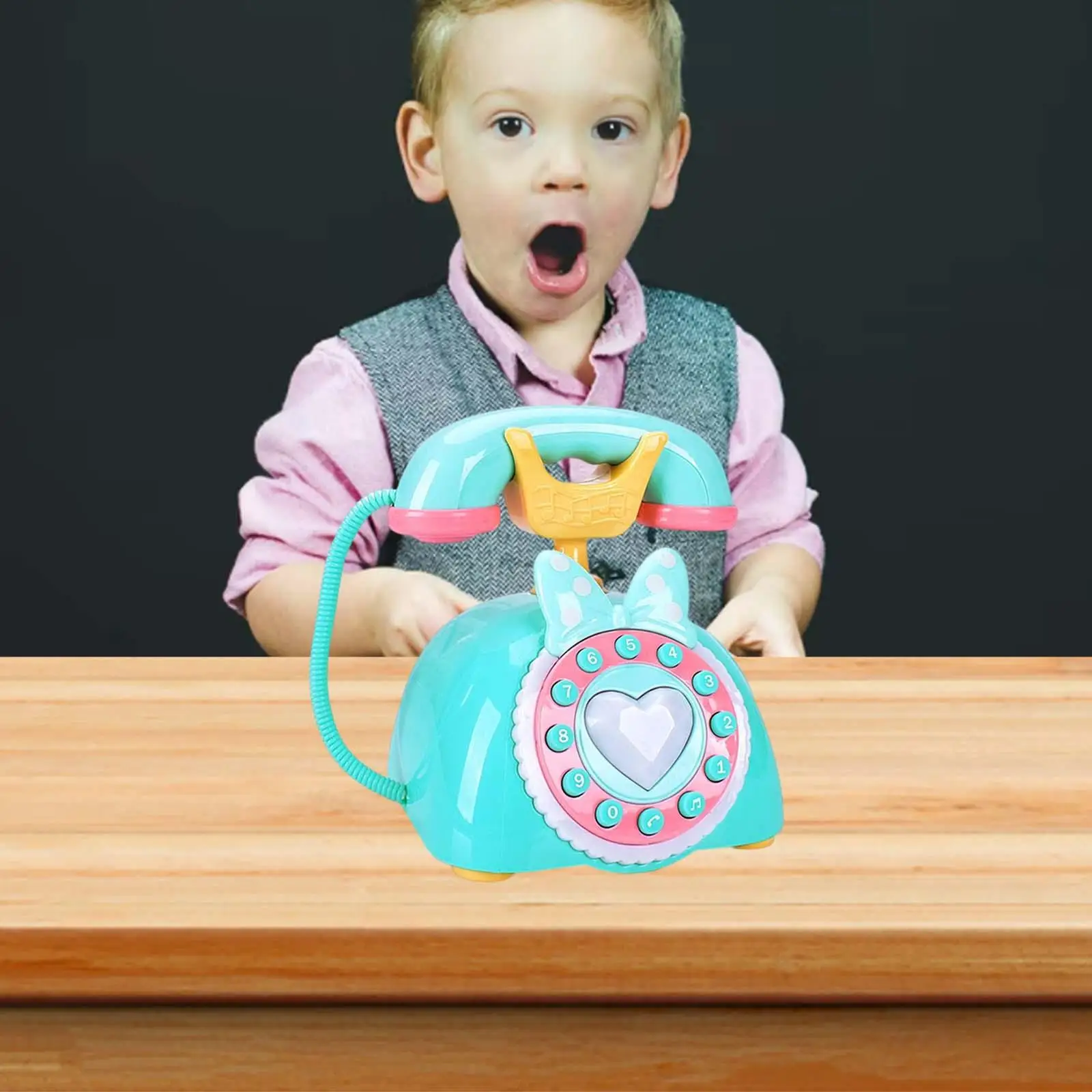 Retro Telephone Toy Educational Simulated Landline Development Develop Multifunction Baby Musical Toys for Kids 3+ Preschool