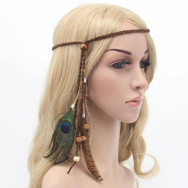 Indianischer kopfschmuck boho federn stirnbänder indischer kopfschmuck federn kopf bedeckung boho kopf bedeckung hippie schmuck – Detail 10