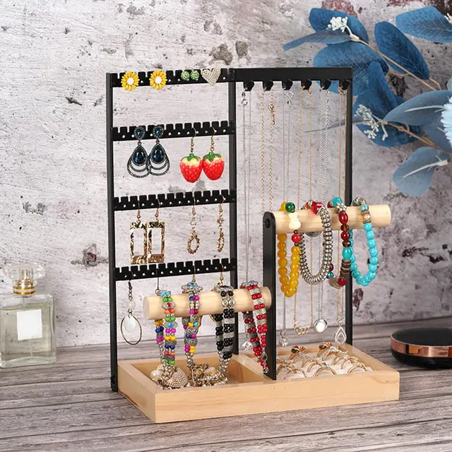 MyGift Rotating Jewelry Display Stand 24 Hooks | Wayfair