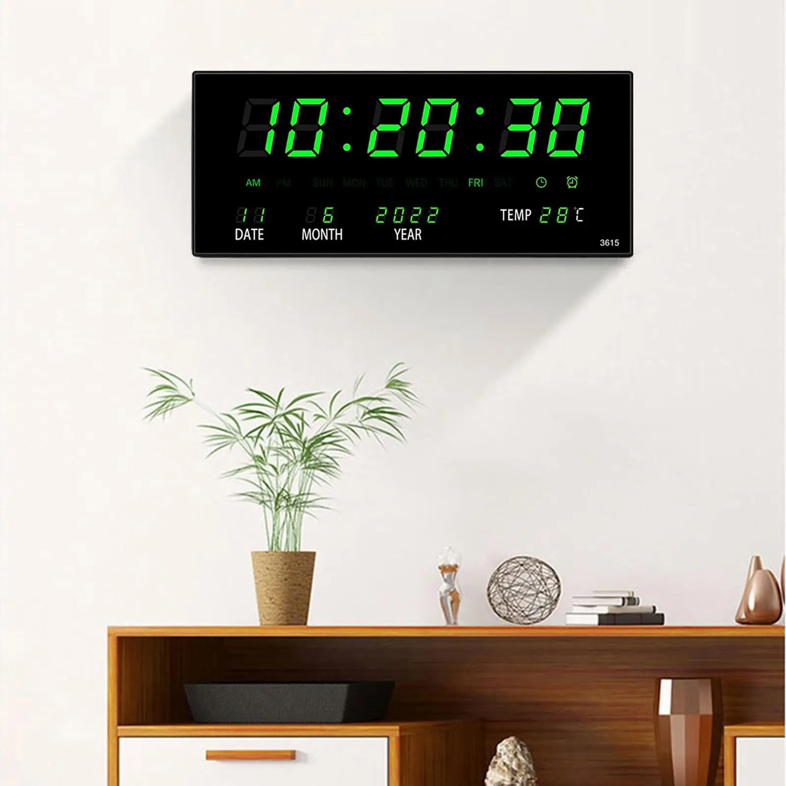 Digital Alarm Clock Temperature Calendar USB Powered for Bedside Travel Bedroom Girls