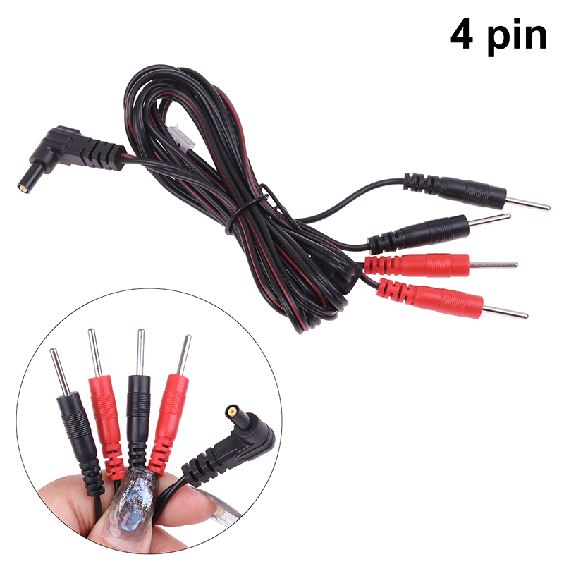 Best of 1 / 2PC Massage Relaxation 2 / 4Buttons Electrotherapy Electrode Lead Electric Shock Wires Cable For Tens Massager Connection Cable Reviews & Tips - Image 2